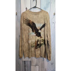 Men's The Mountain long sleeve 100% cotton Bald Eagle graphic shirt size XL